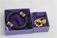 Elizabeth Taylor Zebra Stripe Earrings, Bracelet