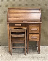 Child's Oak Roll Top Desk