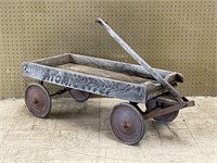 Vintage Atomic Flyer Wooden Wagon