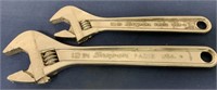 Snap-on 2 adjustable wrenches 10" & 12"