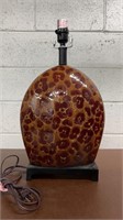 Pottery Leopard Glaze Table Lamp on Stand