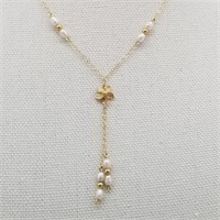 14K Gold & Pearl Necklace 2.6 grams