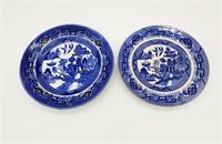 Two Blue Willow Dinner Plates