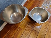 Two Stainless Steel Mixing Bowls