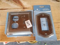Two Brushed Nickel Outlet Covers