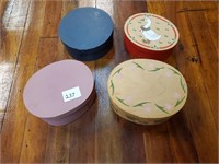 Six Painted Wooden Pantry Boxes