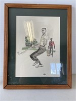 Framed Golf Artwork Signed