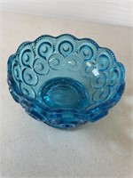 Vintage Blue Glass Candy Dish