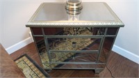 Ornate Mirrored Side Table-28"x18"x28"