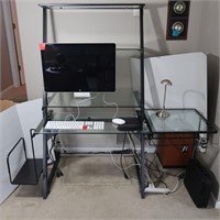 Steel & Glass Computer Work Desk-No Contents
