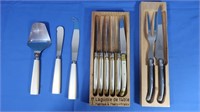 Laguiole Set of 6 Steak Knives/Carving Set&Sabr