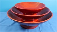 3 Wooden Decorative Bowls