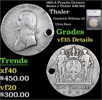 1801-A Prussia German States 1 Thaler KM-368 Grade