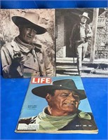 2 John Wayne posters 10 1/2x13 and one John W