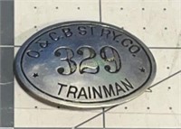 O.C.B Trainman badge. No 329