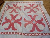Early hand machine applique quilt
