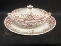 W. Hulm Covered Casserole and Platter,England