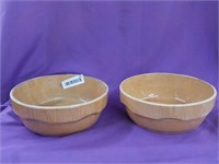2 Early pottery 9" casseroles