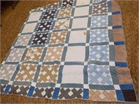 Early X Block quilt 78x68 Fair condition, some