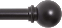 Kenney Chelsea 5/8" Curtain Rod, 48-86", Black