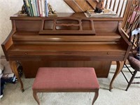 Kimball Artist Console Upright Piano w/Bench
