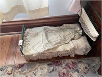 Vintage Doll Bed w/Doll