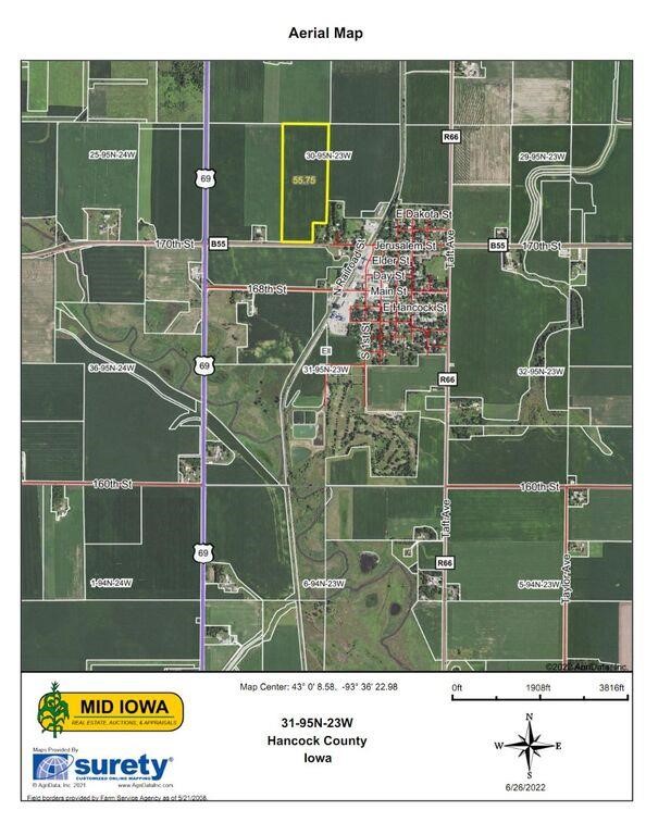 Hancock County Iowa Land Auction, 113 Acres M/L