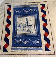 Sailboat Wall Hanging Quilt 38”x 43”