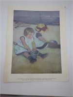 Mary Cassatt " Children Playing on the Beach" Art