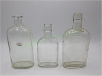 Vintage Lot (3) Clear Glass Bottles