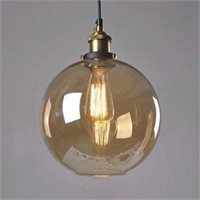 Amber Glass Globe Pendant Light