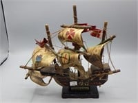Vintage Santa Maria Wooden Ship model