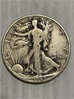 1945 D Walking Liberty Silver Half