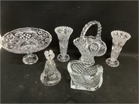 Crystal Basket,Sled,Bell,Vases and Bowl