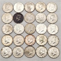 1965-69 Kennedy Silver Clad Halves (25)