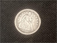 1850 Silver Seated  Dime,Fine