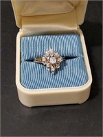 Unique Shape Gold Diamond Ring. .45 Ct. SI-1