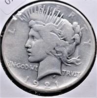 1921 PEACE DOLLAR VG