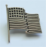 STERLING SILVER FLAG PENDANT/BROACH
