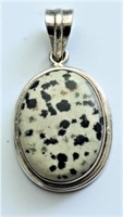 STERLING SILVER DALMATION JASPER PENDANT