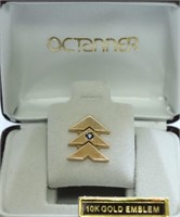 10K GOLD SAPPHIRE EMBLEM PIN