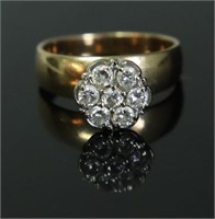 10K GOLD DIAMOND CLUSTER RING SIZE 5.25  3.74GR