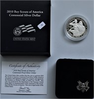 PROOF BOY SCOUTS SILVER DOLLAR W BOX PAPERS