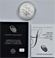 2014 W SILVER EAGLE W BOX PAPERS