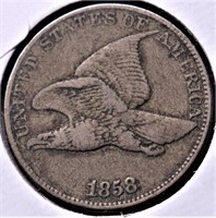 1858 FLYING EAGLE CENT  VF