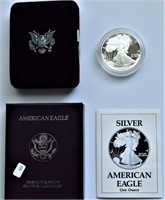 1990 PROOF SILVER EAGLE W BOX PAPERS