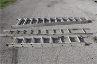 Lot 55: Lot of 3 Aluminum Ladders Extension & Step