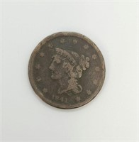 1841 BRAIDED HAIR LARGE CENT