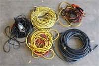 Lot 59: Large Extension Cord Lot incl. Jumpers