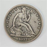 1877-CC SEATED LIBERTY HALF DOLLAR
